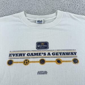 Vintage Corona Extra Shirt Mens XL White Every Game's A Getaway Promo 2006 Tee